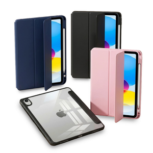 【SQ164三折湛明背板】Apple iPad A16 11吋平板皮套(適用iPad 10代 10.9吋)(內置筆槽)