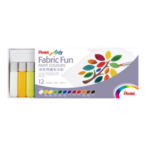 【 Pentel 飛龍 】染色用繪布水彩 12色 /盒 FFPC1-12