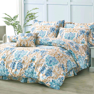 【多利寶寢具】INDIAN_100%純天絲雙人七件式床罩組-華爾琪