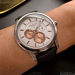[星晴錶業]Kenneth Cole手錶,42mm,K3010013495白色錶面銀錶殼深黑色真皮皮革錶帶款, , large
