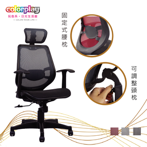 【Color Play日光生活館】Chris托腰特級網座墊電腦椅