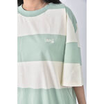 (2XL) alexandra mattiussi棉質純棉條紋綠色短袖上衣二手衣, , large