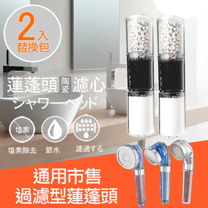 【心安購物】神膚奇肌通用型過濾蓮蓬頭替換濾心2入