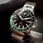 [星晴錶業]ARMANI手錶,42mm,AR00078黑色錶面銀錶殼銀色精鋼錶帶款, , large