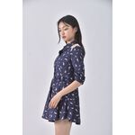 (S) superemelala質感拼接藍色洋裝二手衣, , large