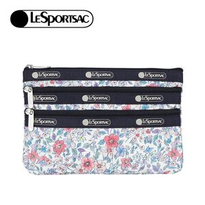 |快速出貨|Lesportsac 3-zip Cosmetic 三層拉鍊化妝包 - 織錦花語