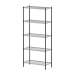 【Y HOUSE】90x45x210cm Lightweight Five-Layer Iron Rack Iron Rack - Painted Black, , large