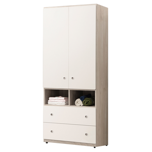 【唯熙傢俱】溫妮淺灰雙色2.7尺衣櫃