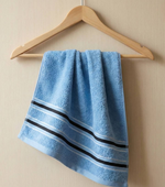 [Kaimei Cotton] Randomly excellent MIT made in Taiwan dark black edge striped bath towel top 12 taels super thick pure cotton satin design, , large