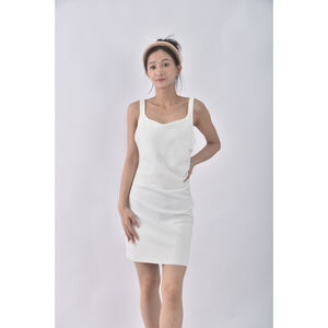 (S) 質感素面白色洋裝二手衣,  (S) 質感素面白色洋裝二手衣