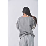 (XL) imoda棉質V領灰色長袖上衣二手衣, , large