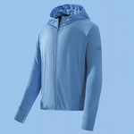 【A&R】大尺碼 冰絲涼感速乾抗UV連帽防曬外套 男款 藍,L, , large