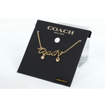 COACH Script 草寫標誌及玻璃水鑽項鍊/金色, , large