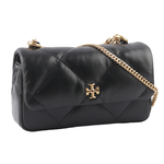 Tory Burch Kira 納帕皮革鑽石格紋縫線迷你二用包/黑色, , large