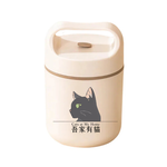 【A&R】日式吾家有貓304不鏽鋼隨身保溫款早餐杯 500ML  -偷吃奶油的黑貓, , large