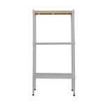【Y HOUSE】60x30x120cm pine wood three-layer storage rack rack iron rack - painted white, , large