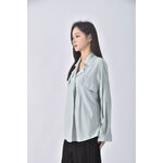 (XL) blue shop韓牌落肩綠色襯衫上衣二手衣, , large