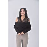 (M) iamagiev領假兩件黑色長袖上衣二手衣, , large