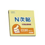 【N次貼】標準型可再貼便條紙-抽取式補充包 76x76mm 100張/本 61140 黃, , large