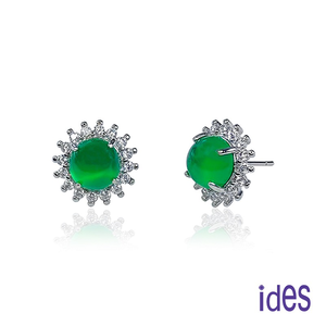 [ides愛蒂思] 輕珠寶東方系列冰種綠玉髓耳環/圓滿
