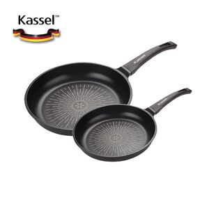 Kassel 鑽石超導熱不沾平底雙鍋組-30cm+26cm(瓦斯爐、IH爐可用鍋、不挑爐具)