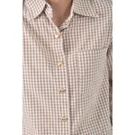 (L) warion質感格紋棕色長袖上衣二手衣, , large