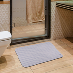 【怪獸】B+ 10秒頂吸 軟式珪藻土吸水地墊 (60x40cm) -灰格紋, , large