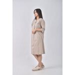 (S) uniqlo質感棉質純棉杏色洋裝二手衣, , large