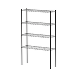 【Y HOUSE】90x30x150cm Lightweight Four-layer Iron Rack Iron Rack Shelf - Painted Black, , large