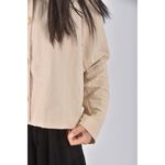 (S) stitch snap韓牌質感杏色長袖上衣二手衣, , large