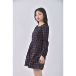 (S) earth music ecology質感格紋藍色洋裝二手衣, , large