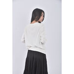 (XL) uniqlo質感棉質圓領白色長袖上衣二手衣, , large