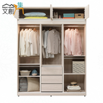 【文創集】希望雙色6.1尺開＆推門加高衣櫃組合(客約商品), , large