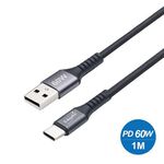 E-books XA38 Aluminum USB-A to C 60W Charging Cable-1M Efficient Fast Charging Durable Design Supports data transfer, , large