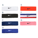 NIKE SWOOSH頭帶 止汗髮帶 健身 運動 吸汗 乾爽 透氣 彈性 柔軟 多色 橘 深藍 黑 白 藍 藍白紅 粉, , large