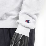 Champion 男 長袖上衣 大學T 美規 高磅數 運動 休閒 內刷毛 保暖 舒適 穿搭 淺灰 [S600-93H], , large