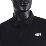 Skechers 男 短袖 上衣 POLO衫 經典 簡約 素面 百搭 舒適 穿搭 黑 [L221M009-0018], , large