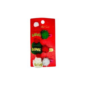 3入聖誕毛帽造型髮夾