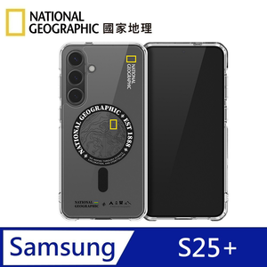 National Geographic 國家地理 Rugged 磁吸防摔保護殼 Magsafe磁吸 適用 Galaxy S25+ 地形黑