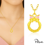 【Prisme Gold】黃金項鍊 蝴蝶結平安扣 鍊墜項鍊 (金重:約0.07錢±0.03), , large