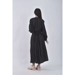 (S) wooden clothes抓皺傘擺黑色洋裝二手衣, , large