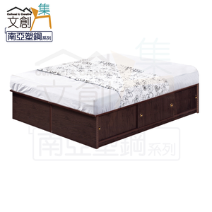 文創集 米斯利 環保5尺雙人南亞塑鋼拉門床底(側邊拉門＆內收納層格設置)(客約商品)