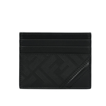 FENDI Shadow 紋理皮革6卡名片夾/卡片夾/黑色, , large