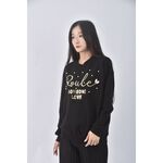 (XL) spoon pudding candy質感黑色長袖上衣二手衣, , large