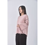 (XL) macaron韓牌質感圓領粉色長袖上衣二手衣, , large