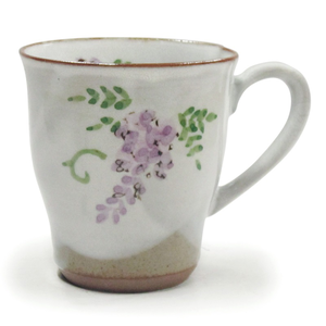 [豐名日本餐具] 3.0"馬克杯 紫花 手造 / C03MG0-92