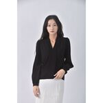 (S) hengrui質感高領黑色長袖上衣二手衣, , large