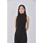 (S) 【智恩私服】質感修身短版無袖黑色上衣二手衣, , large