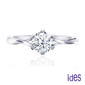 [ides愛蒂思] 日系設計款50分F/VS1頂級3EX車工鑽石戒指結婚戒/優雅六爪  (戒圍請於訂單備註)