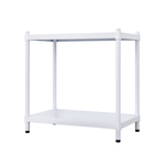 【Y HOUSE】60x35x60 cm two-layer hole-free iron plate storage rack rack iron rack - paint white, , large